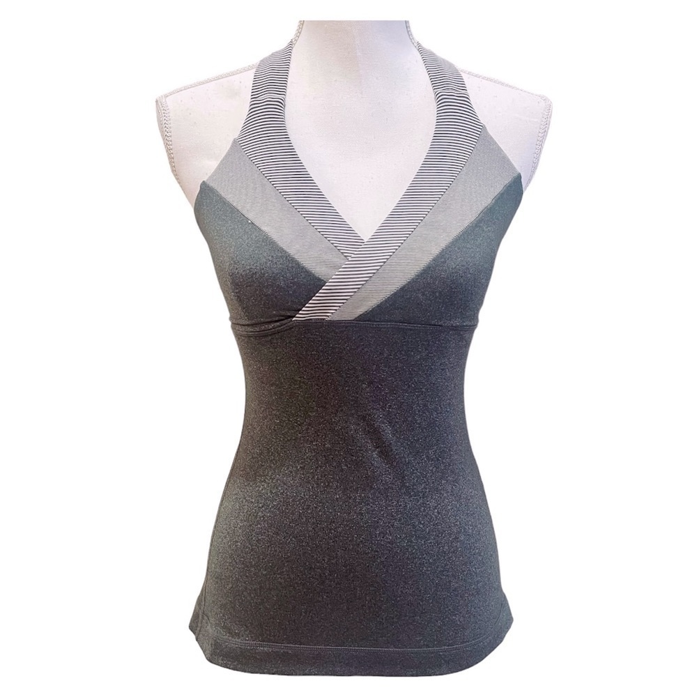 Lululemon Gray Stripe Athletic Tank Top Size 4